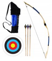2 x ŁUK DREWNIANY 115CM KOŁCZAN 3 STRZAŁY TARCZA ZESTAW ŁUCZNICZY NIEBIESKI