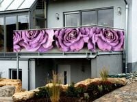 Oczkowana Osłona balkonowa NA WYMIAR na balkon wzór kwiecisty