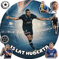 OPŁATEK NA TORT 30CM - PIŁKA NOŻNA MBAPPE + IMIĘ + GRATIS! 24CM 26CM