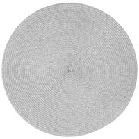 Podkładka mata na stół dekoracyjna okrągła 38 cm ROUND szara pleciona