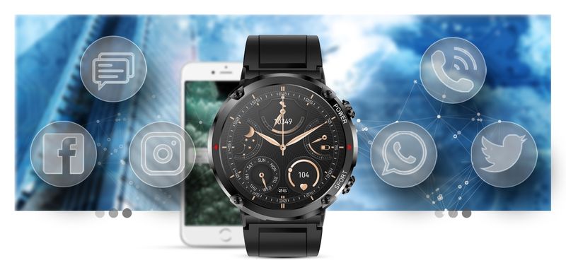 Smartwatch Gravity GT21-1+ Czarny Pasek Silikonowy zdjęcie 12