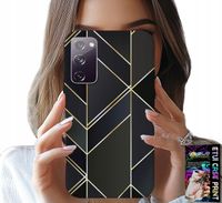 ETUI DO SAMSUNG GALAXY S20 FE - ZŁOTE RAMKI, ELEGANCKIE WZORY + SZKŁO