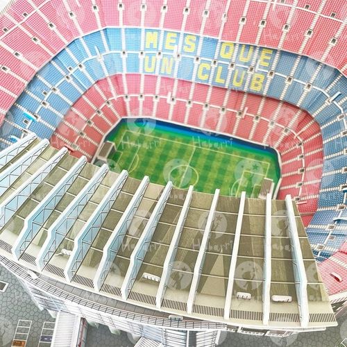 Stadion piłkarski CAMP NOU FC Barcelona Puzzle 3D 69 el + GRATIS FIGURKA na Arena.pl