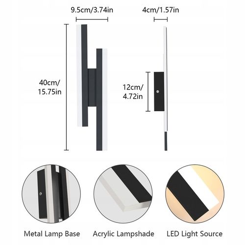 LAMPA LINIOWA SCIENNA LED KINKIET CZARNA ŚCIEMNIALNA NOWOCZESNA DO na Arena.pl