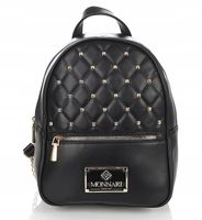 MONNARI Piękny plecak damski Monnari Złote ćwieki Logo Łańcuszki