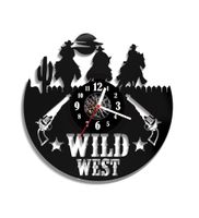 Zegar ścienny z płyty winylowej Dziki Zachód 7.3
