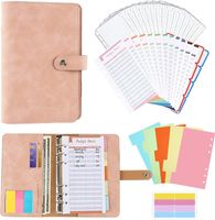 Segregator Budżetowy A6 Skóra PU Różowy z 12 Kopertami i Etykietami