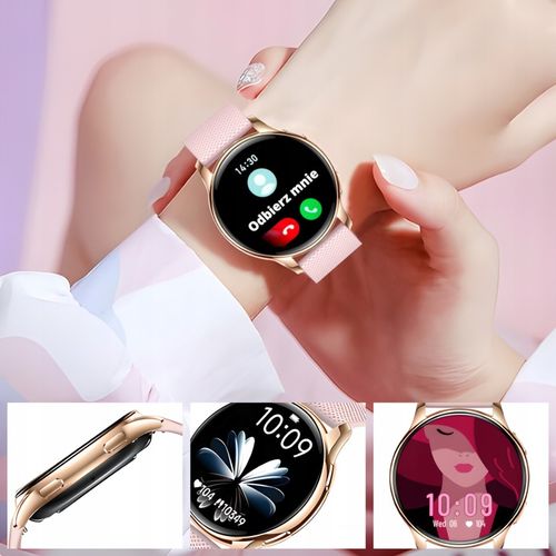 SMARTWATCH ZEGAREK DAMSKI ELEGANCKI ROZMOWY POWIADOMIENIA MENU PL AMOLED na Arena.pl