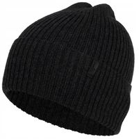 Czapka zimowa męska ciepła klasyczna CZARNA wełna MERINO na zimę 55-60