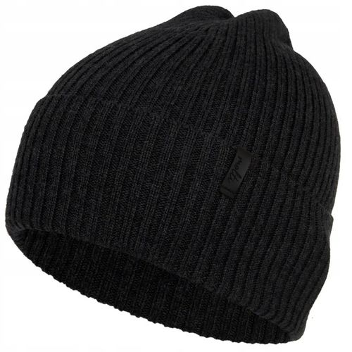 Czapka zimowa męska ciepła klasyczna CZARNA wełna MERINO na zimę 55-60 na Arena.pl