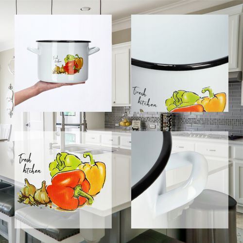 GARNEK GAR EMALIOWANY DUŻY DO ROSOŁU 18cm 3,4 L na Arena.pl