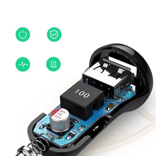 ładowarka samochodowa 2x usb 24w 4.8a czarny na Arena.pl