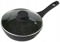 Patelnia Zilner Wysoka Marmurowa Czarna 18 cm