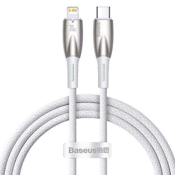 kabel usb-c do lightning baseus glimmer, 20w, 1m (biały) zdjęcie 2