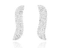 Kolczyki z cyrkoniami fala długość 4 cm