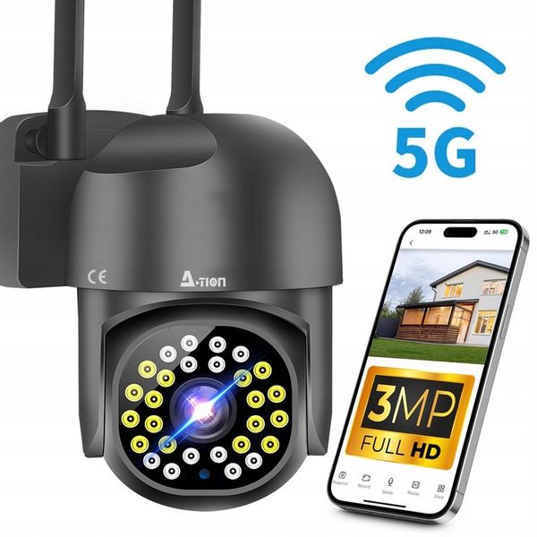 ZEWNĘTRZNA OBROTOWA KAMERA IP 3MP 2K WIFI6 2.4G&5G A-1008 zdjęcie 1