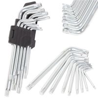 Zestaw 9 kluczy imbusowych 1,5-10 mm i torx do precyzyjnych napraw - chromowane klucze torx z uchwytem - wariant 2507