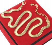 NASZYJNIK ZŁOTY ŻMIJKA LEJĄCA STAL CHIRURGICZNA