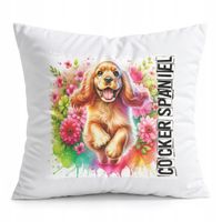 PODUSZKA BIAŁA PREZENT - PIES PSY PIESEK RASA COCKER SPANIEL
