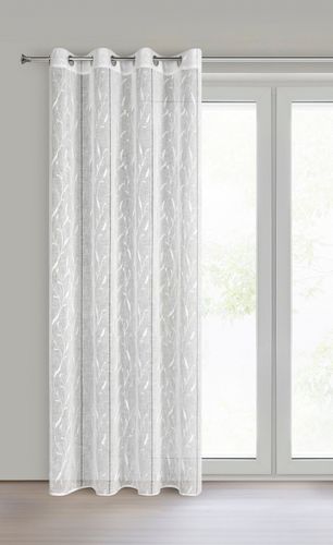 Firana gotowa Melody 140x250 biała haft przelotki na Arena.pl