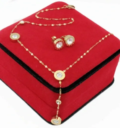 KOMPLET ZŁOTY KRAWATKA ZIRCONIA ZEGAR STAL CHIRURGICZNA zdjęcie 1