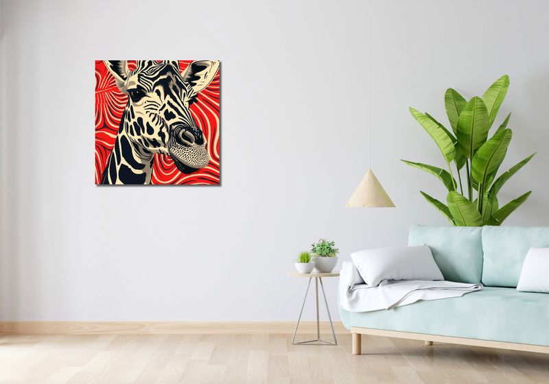 Obraz 70x70cm Wzrok Żyrafy zdjęcie 2