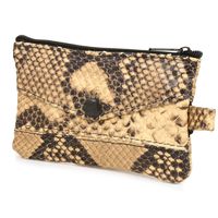 Etui Na Klucze Duże Trzykomorowe Skórzane Pojemne Na Karty Beltimore Skóra Węża G86