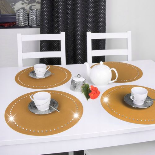 Podkładka dekoracyjna GLAMOUR koło 40 cm czarna srebro na Arena.pl