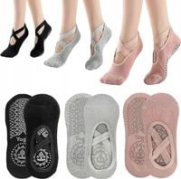 SKARPETKI DO JOGI SKARPETKI DAMSKIE DO TAŃCA DO TAŃCA PILATES x 3 pary