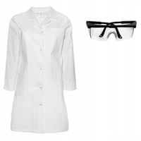 ZESTAW: Fartuch Kitel laboratoryjny medyczny NAPY damski L + okulary