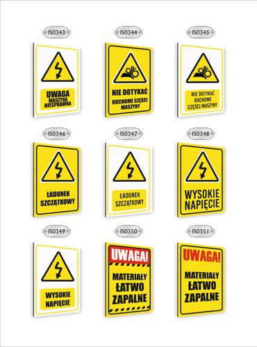 Tabliczka znak informacyjny dibond 20X15 UWAGA MATERIAŁY ŁATWO ZAPALNE na Arena.pl