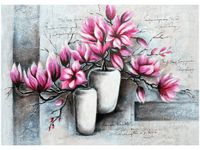 50X70CM MAGNOLIE WAZONACH OBRAZ POKOJU DREWNINE
