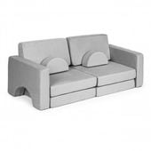 SOFA SKŁADANA MODUŁOWA ECOTOYS 10 ELEMENTÓW SZARA PIANKA