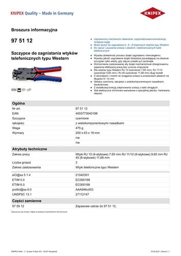 szczypce zagniatające dźwigniowe do wtyków rj 10/11/12/45 - kn 97 51 12 na Arena.pl