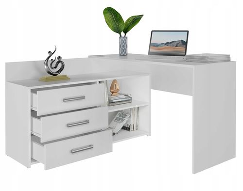 BIURKO NAROŻNE DUŻE KOMPUTEROWE DANY BIAŁE na Arena.pl