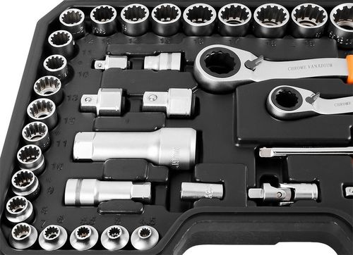 NEO ZESTAW NASADEK PRZELOTOWYCH 1/4" 3/8" 46szt z grzechotkami CrV 10-019 na Arena.pl