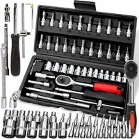 ZESTAW KLUCZY NASADOWYCH BITÓW GRZECHOTKA ADAPTERY KLUCZE NASADOWE 46szt