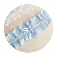 PODWIĄZKA ślubna koronkowa Błękitna (D01)