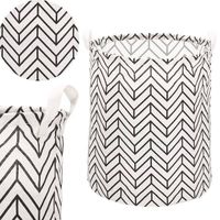 Kosz do przechowywania zabawek i ubrań pojemnik z uszami biało-czarny zygzak