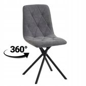 krzesło szare obrotowe 360° tapicerowane do salonu k39-fx wind 89 szare