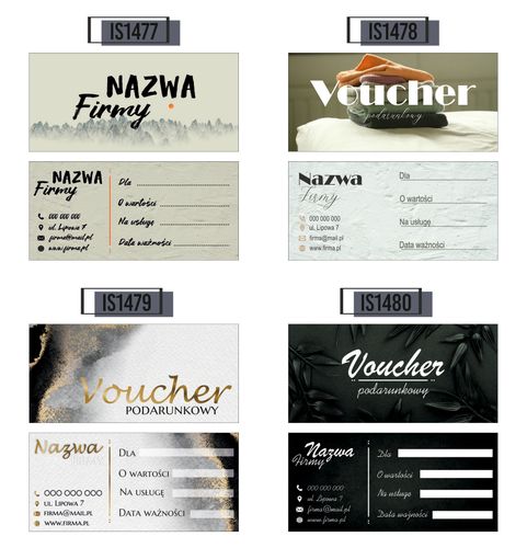 VOUCHERY PODARUNKOWE na zakupy lub usługi 60 szt. GOTOWY PROJEKT na Arena.pl