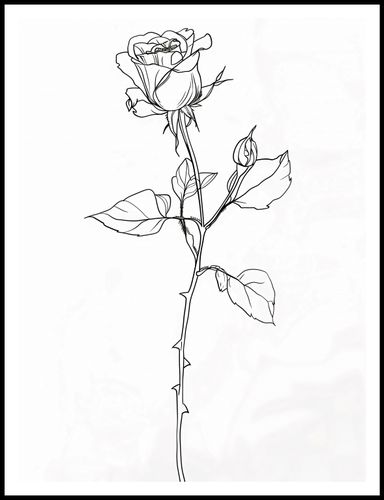 Plakat 75x100cm Kontur Róży na Arena.pl