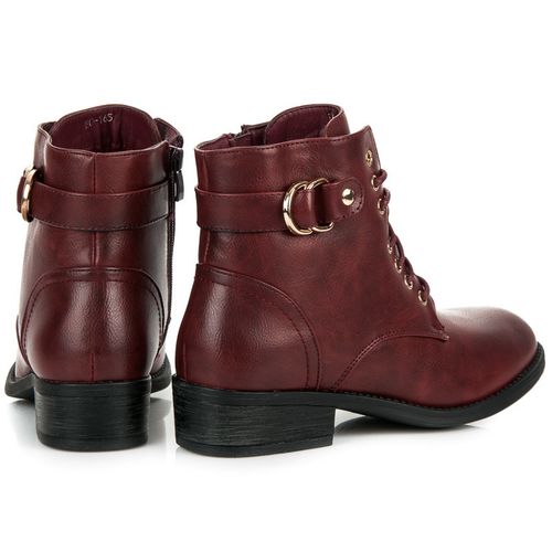 Sznurowane Botki Bordo r.40 na Arena.pl