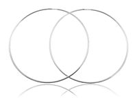 Eleganckie klasyczne srebrne kolczyki gładkie grube koła kółka 1.9mm 7cm srebro 925 PTRING19_70