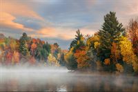 Fototapeta Las Barwy Jesieni JEZIORO do Sypialni 405x270