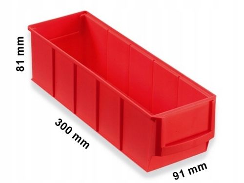 Pojemnik regałowy ShelfBox 300 S | Czerwony na Arena.pl