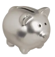 Srebrna Błyszcząca Świnka - Mała Ceramiczna Skarbonka z Zatyczką