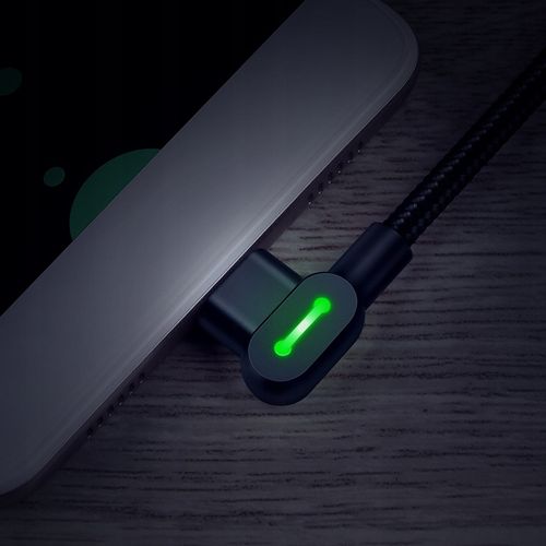 MCDODO KABEL KĄTOWY 90° USB-C SZYBKIE ŁADOWANIE DWUSTRONNY USB TYP C LED 2M na Arena.pl