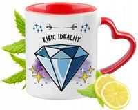 Kubek Czerwony Z Uszkiem W Kształcie Serca Dla Kibica Na Prezent