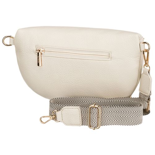 jasnobeżowa nerka damska ze skóry ekologicznej zamykana suwakiem - peterson na Arena.pl